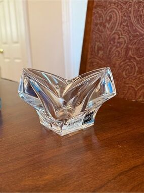Mikasa Overture Full Lead Crystal Votive Candle Holder 5x3x3.5” Germany Art Deco